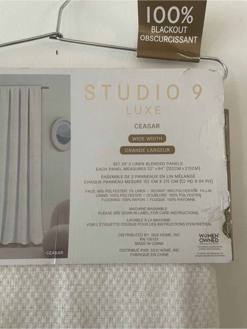 Studio 9 Luxe Ceasar 100% Blackout Curtains - 2 Panels